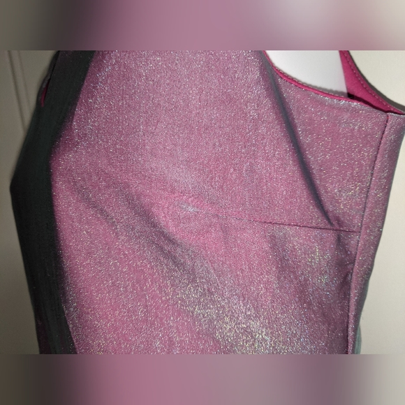 3/$25 Suzy Shier Iridescent Sparkly Purple Pink V Neck Tank Vintage - Picture 4 of 8
